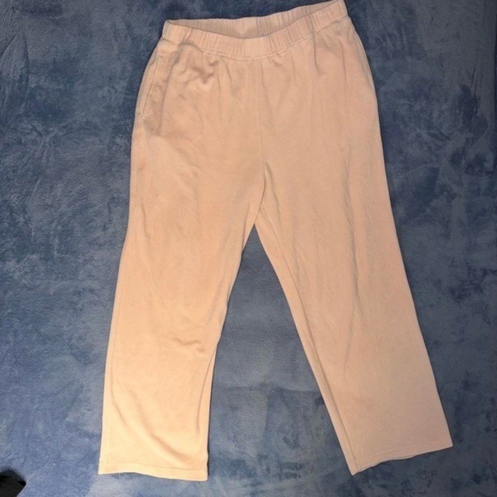 pink polyester & cotton sweatpants in a Women size L